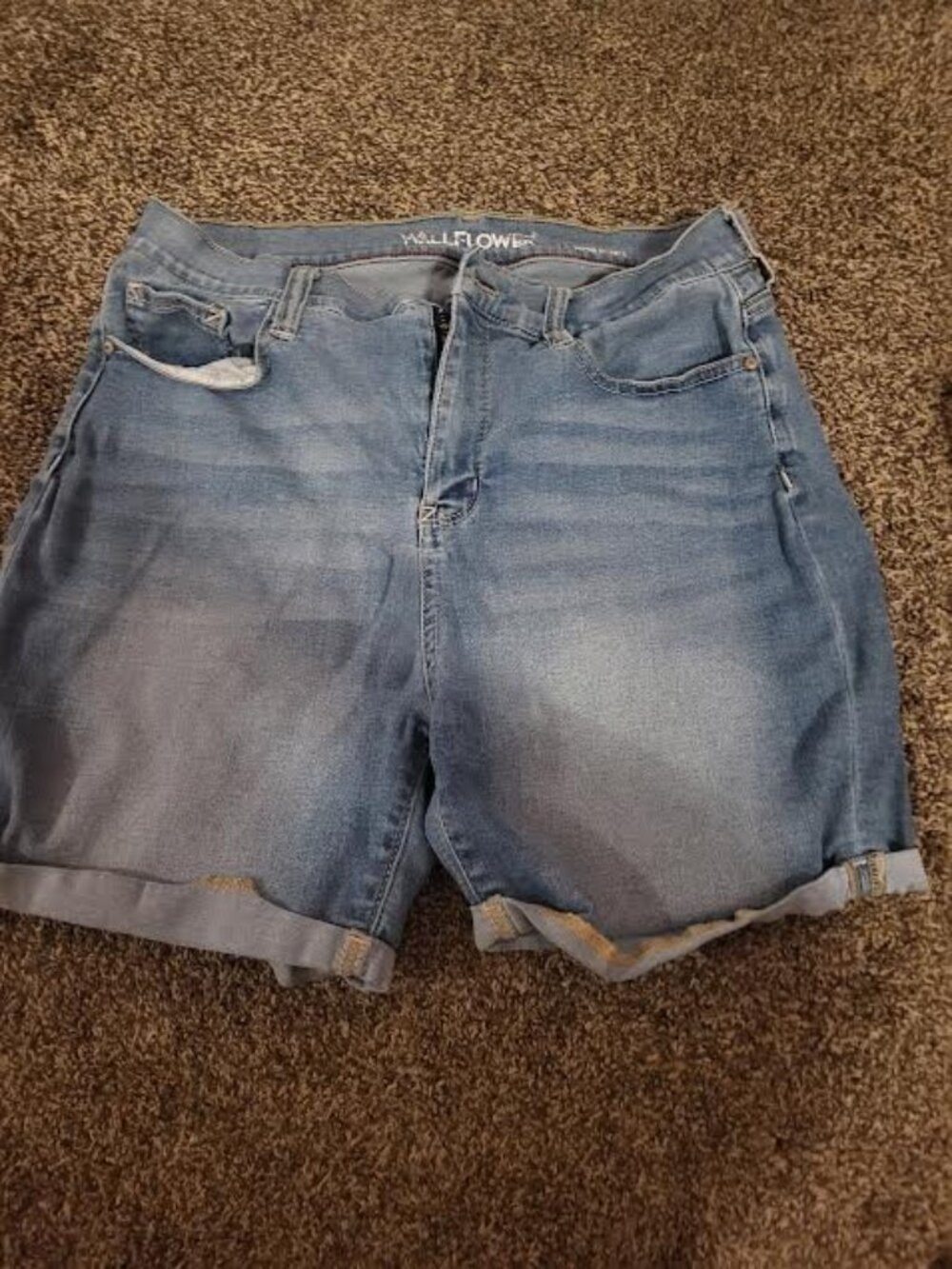 Juniors Wallflower Light Blue Midi Shorts Size 11